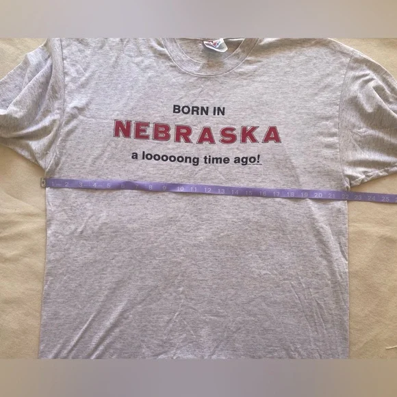 Hanes Heavy Weight 50/50 Vintage Tee Nebraska Novelty Graphic Shirt Adult Large - Picture 3 of 6